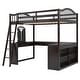 preview thumbnail 21 of 33, Full Wooden Loft Bed with U-shaped Desk,Storage Compartments and Tri-fold Mirror
