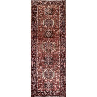 Gorean Rugs Vintage Tribal Geometric Gharajeh Persian Runner Rug Wool Hand-knotted ...