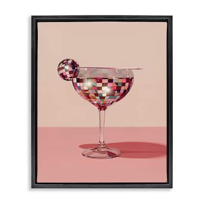 Stupell Rosy Hued Disco Drink Framed Floater Canvas Wall Art Design By Arlington Prints