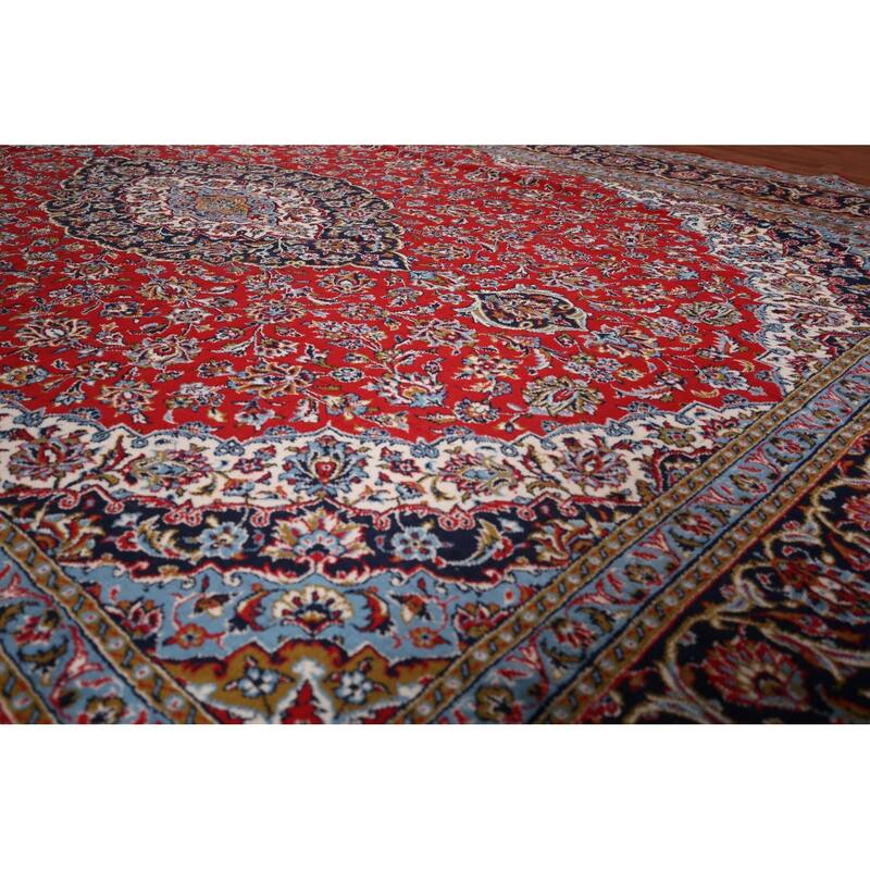 Floral Kashan Turkish Rug Oriental Machine-Made Carpet - 9'8" x 13'3"