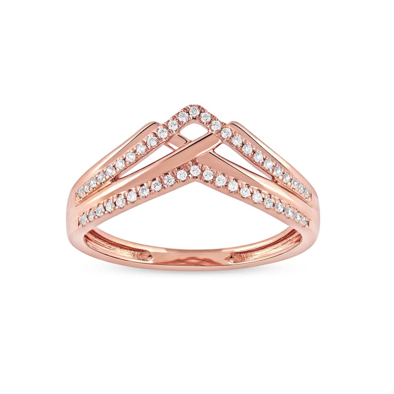 1/8ct TDW Diamond Contour Wedding Band in 10K Gold for Women