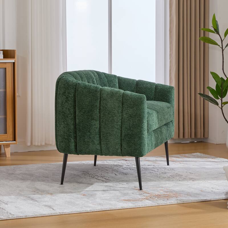 50.1" W Loveseat Sofa,Mid-Century Modern Chenille Sofa with Metal Legs