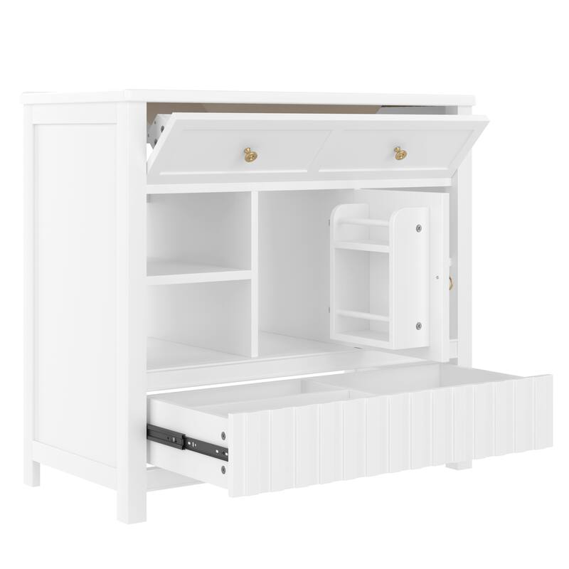 Bathroom Vanity with Sink, Freestanding Bathroom Storage Cabinet, Bathroom Sink Vanity with Open Shelves, Doors & Drawers