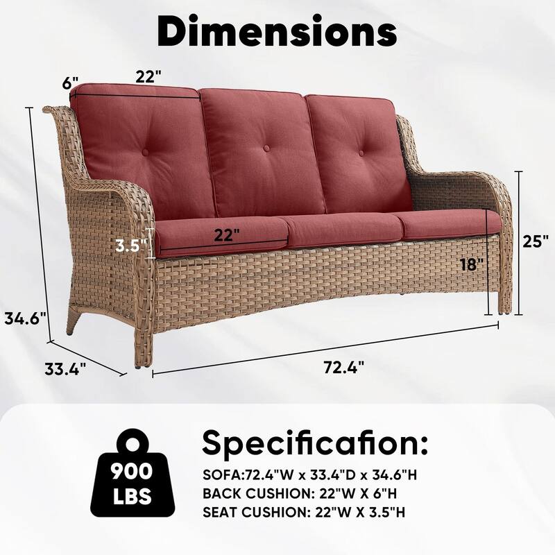 Outdoor Patio Sofa & All-Weather Rattan Sofa