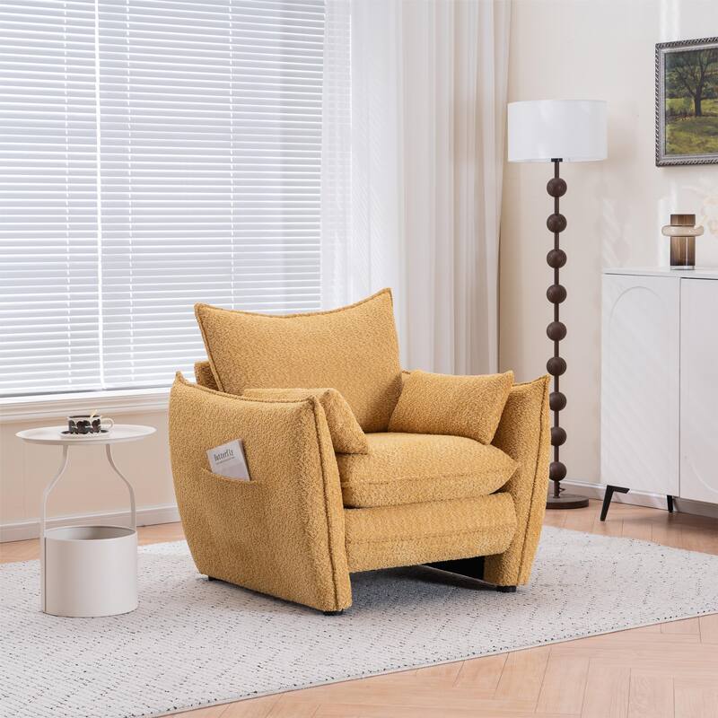 Sharp-Angle Modern Accent Dining Chair -Sleek Single Seater for Contemporary Spaces - Yellow