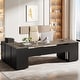 preview thumbnail 30 of 42, 85.8" L-Shaped Executive Desk, Extra Large Office Desk with Drawers