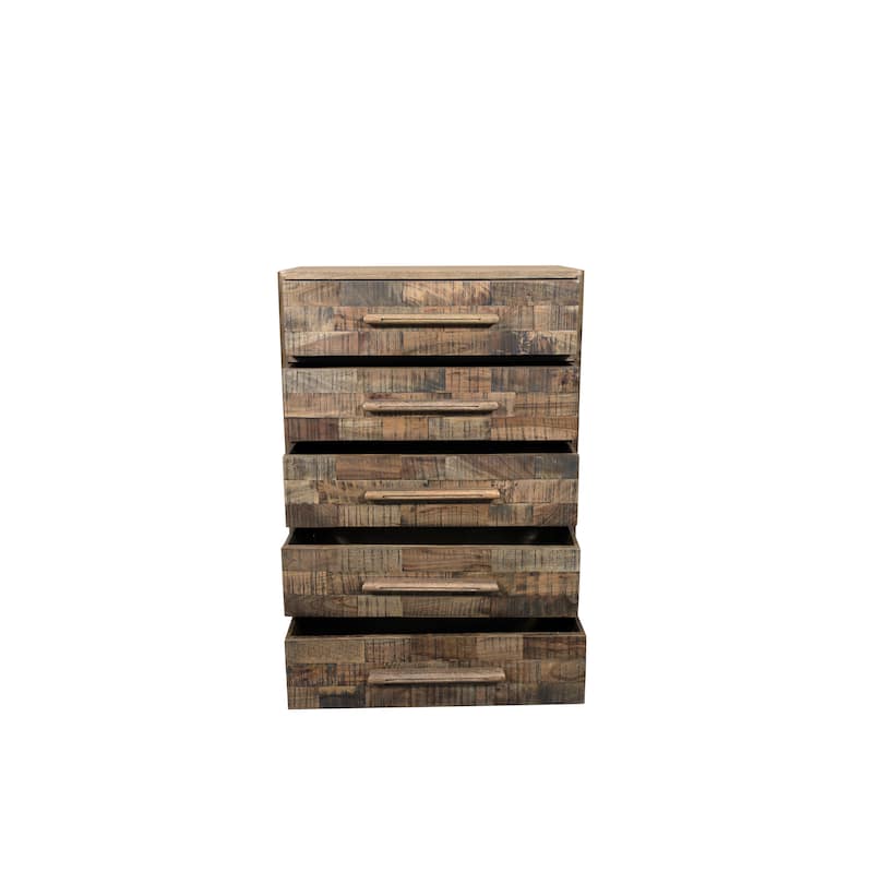 Solid Wood Bedroom Chest with 5 Drawers