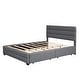 preview thumbnail 29 of 30, Modern and Timeless Queen Upholstered Platform Bed with Twin Size Trundle and Two Drawers,Sturdy Frame