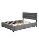 preview thumbnail 15 of 30, Queen Upholstered Platform Bed with Twin Trundle and Storage Drawers