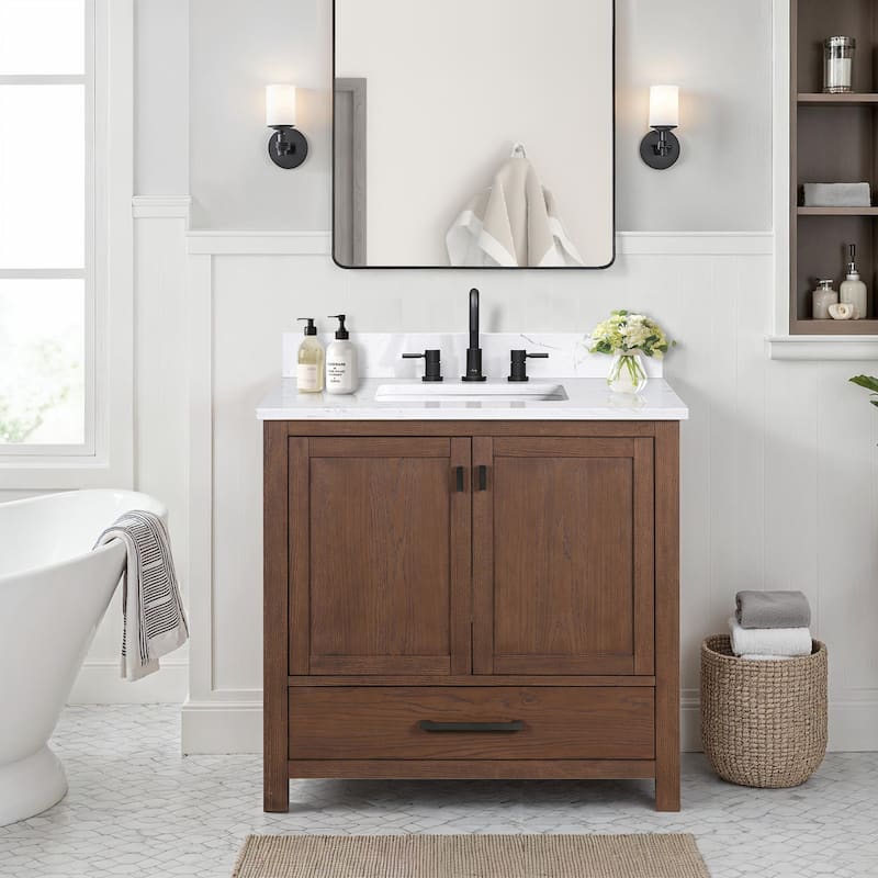 Avanity Modero 36 in. Single Sink Bathroom Vanity with Engineered Stone Top - 37"W x 22"D x 35"H
