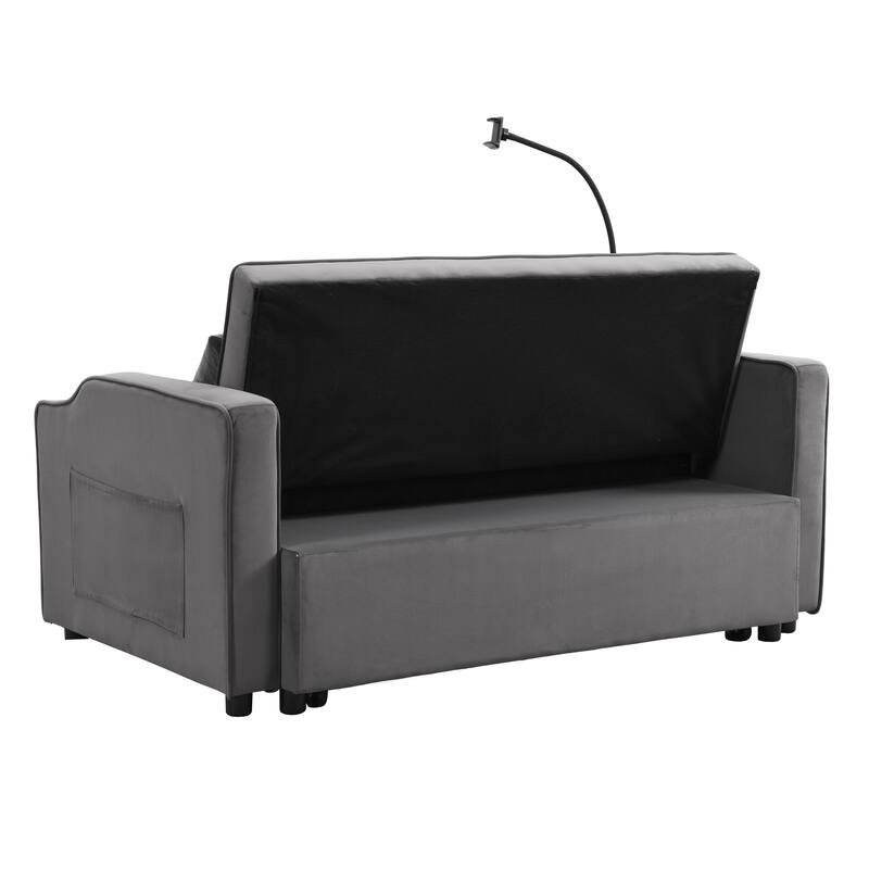 Sofa Bed with Trundle Dark Grey