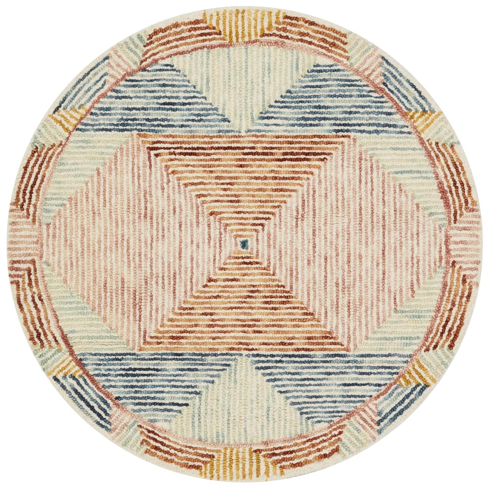 Alexander Home Kaleidoscope Geometric Hand-Hooked Wool Rug
