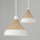 preview thumbnail 5 of 3, 1-Light Boho Pendant in Matte White with Handcrafted Natural Rattan