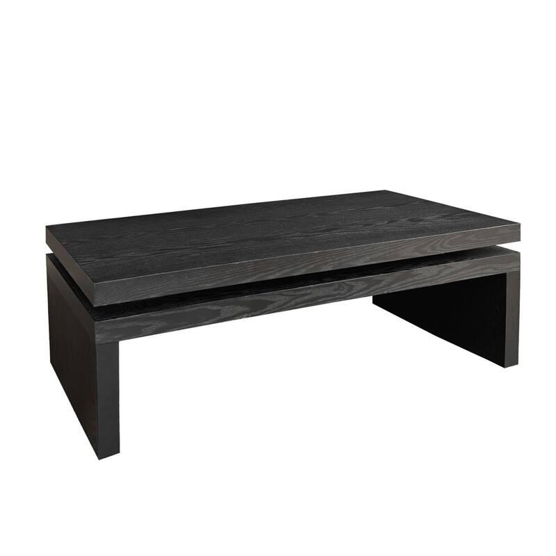 HomeRoots 48" Black Wood Floating Frame Coffee Table - 47.64 in. x 16.30 in. x 23.62 in.