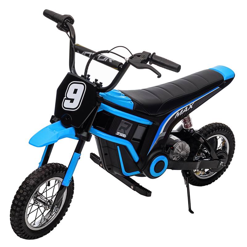 24V Kids Electric 3-Speed Dirt Bike, Motorcycle with Shock for Aged 8-14 Kids Best Gift - Blue