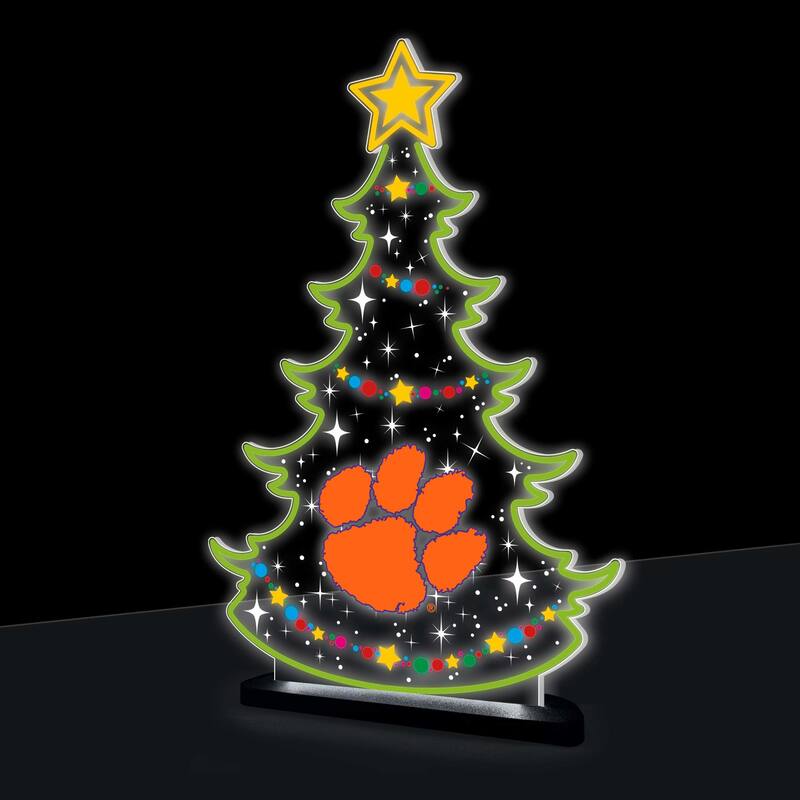 10" LED Tabletop Christmas Tree Desklite Sign, Clemson University