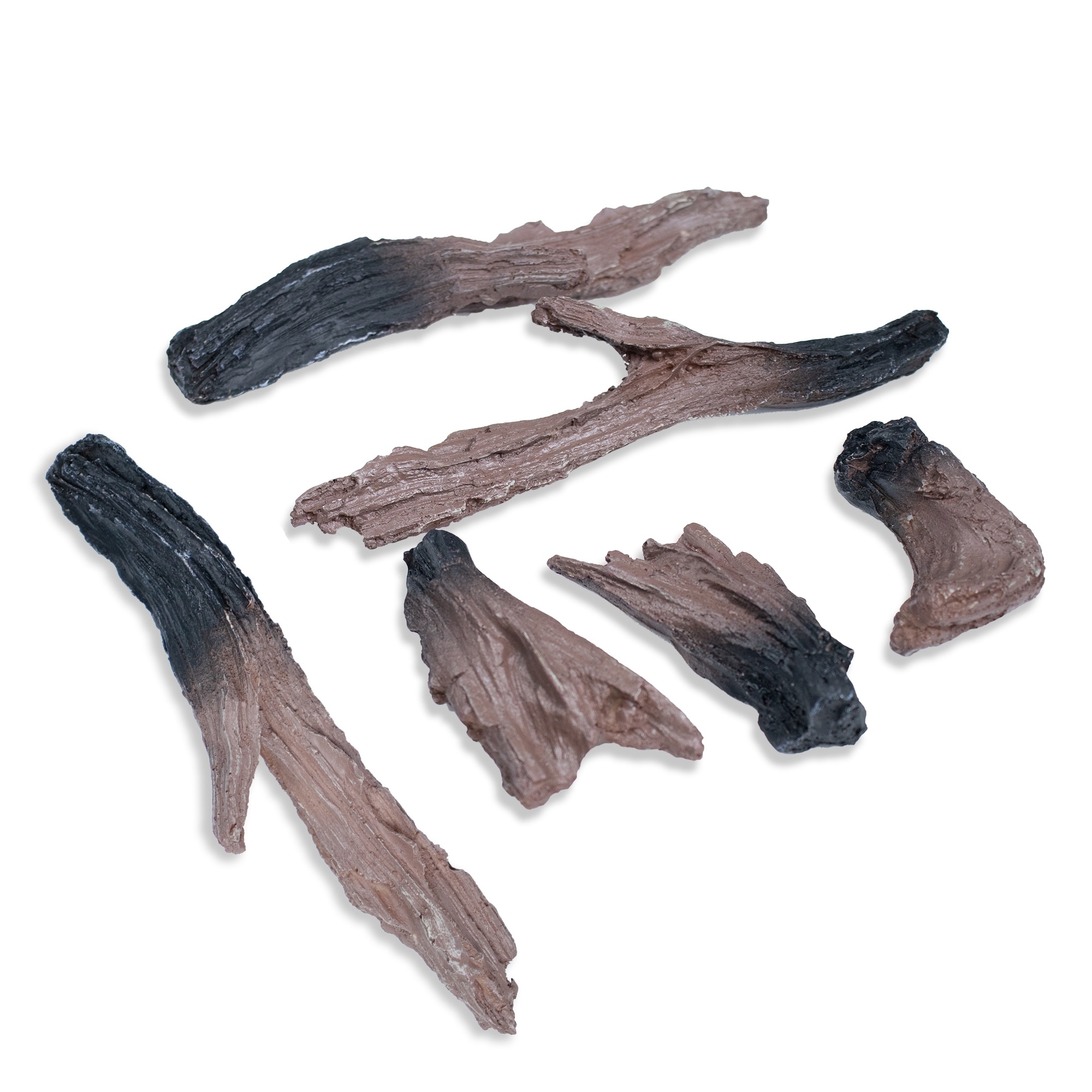 Decorative Fireplace Logs, Resin Wood Use in Indoor Electric Fireplace, 6 Piece Set