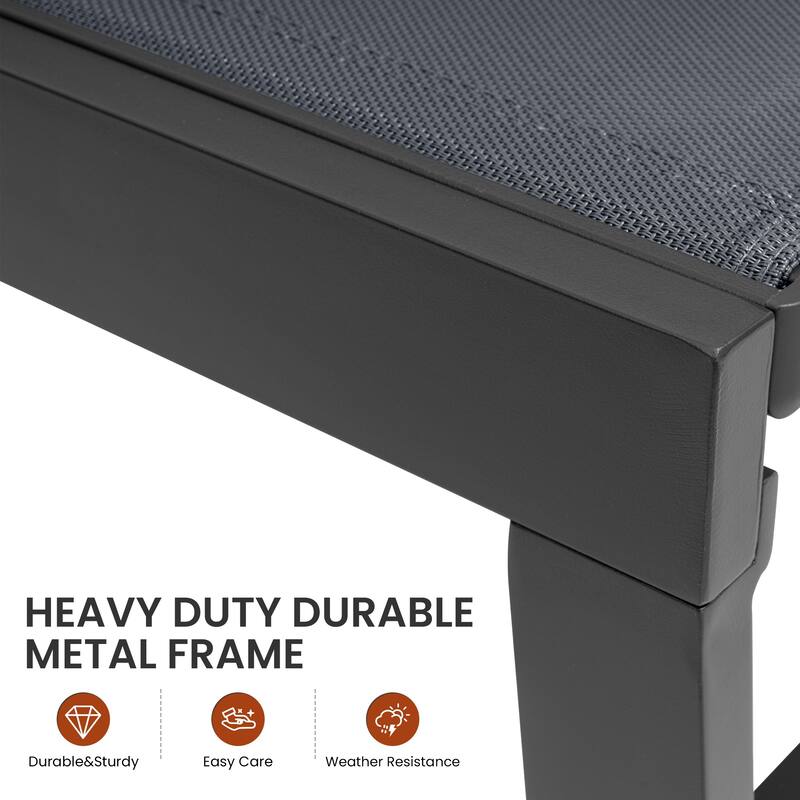 Outdoor All-Weather Patio Chaise Lounge Chairs Sun Lounger with Adjustable Backrest