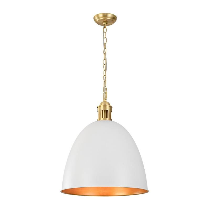 Mid-Century Modern 1-Light Bell Dome Large Pendant Light 17.7in