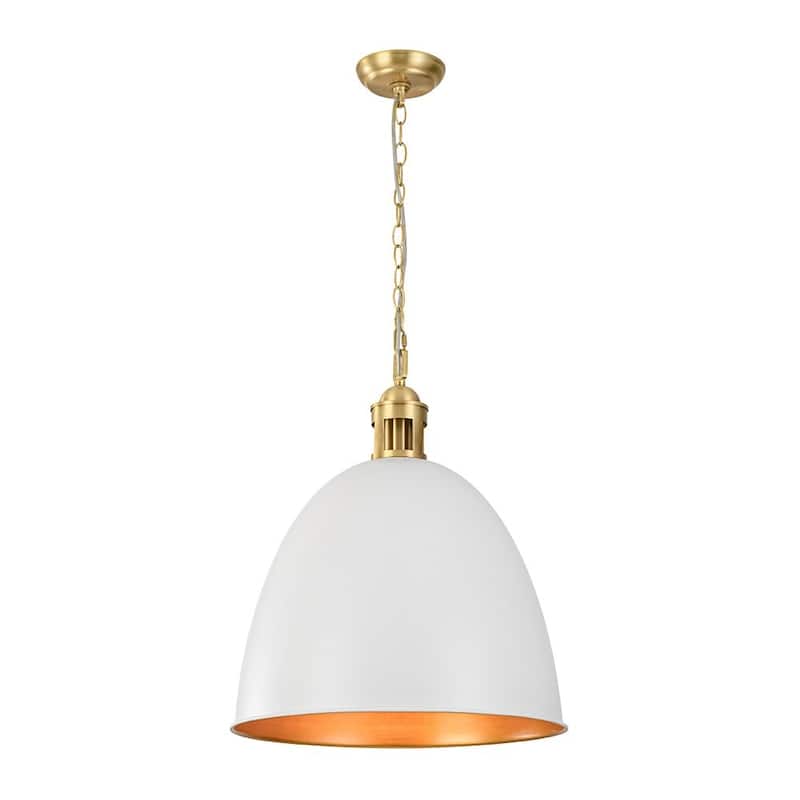 Mid-Century Modern 1-Light Bell Dome Large Pendant Light 17.7in