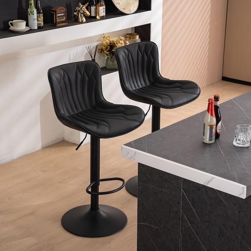 Counter Height Bar stools Modern Leather Adjustable Barstools