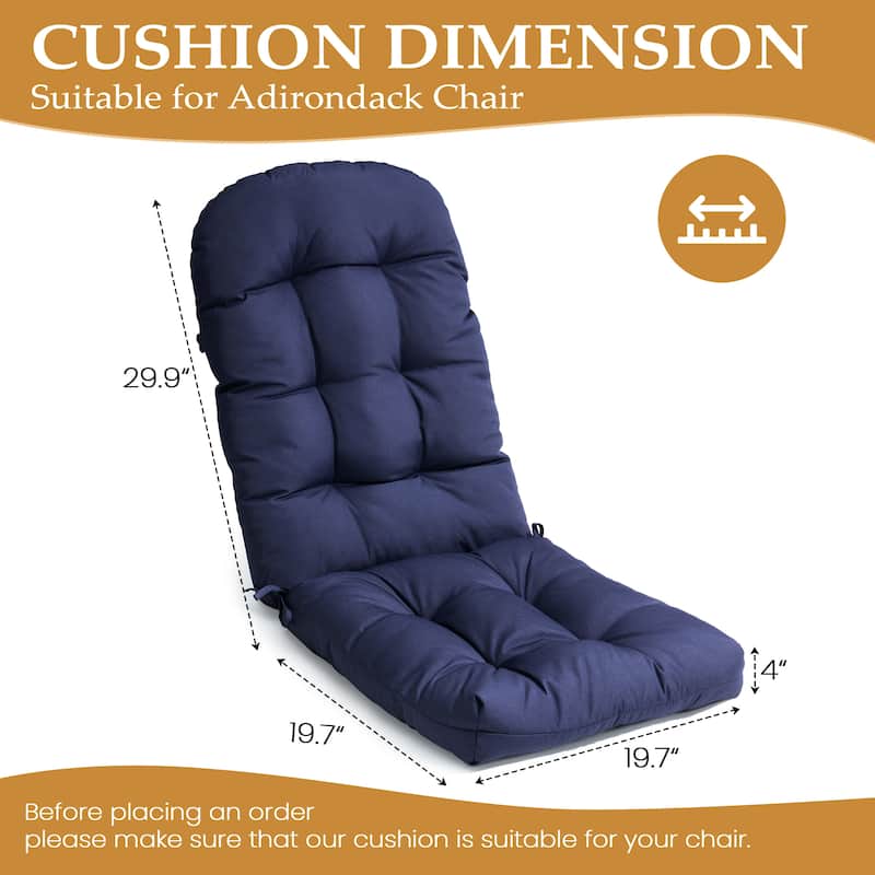Outdoor Patio Adirondack Rocking Chair Cushions Thickened Chair Pad with Sunbrella