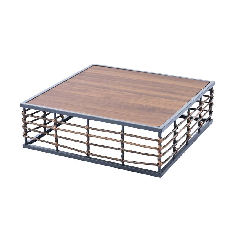 7-Piece Outdoor Metal Modular Sectional Sofa Set with Coffee Table and Chairs, Free Combination