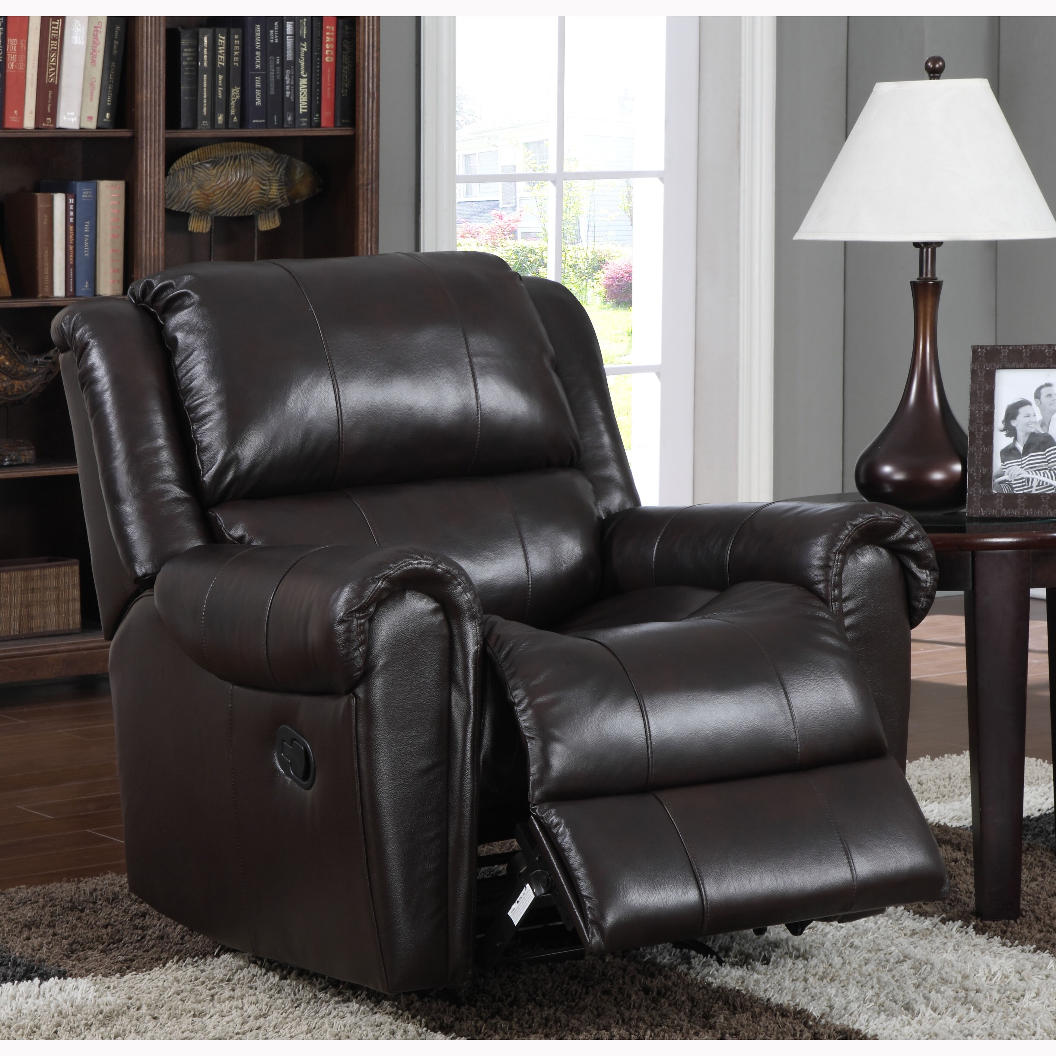 Shop Black Friday Deals On Kadri Brown Italian Leather Rocker Recliner Chair Overstock 28067833