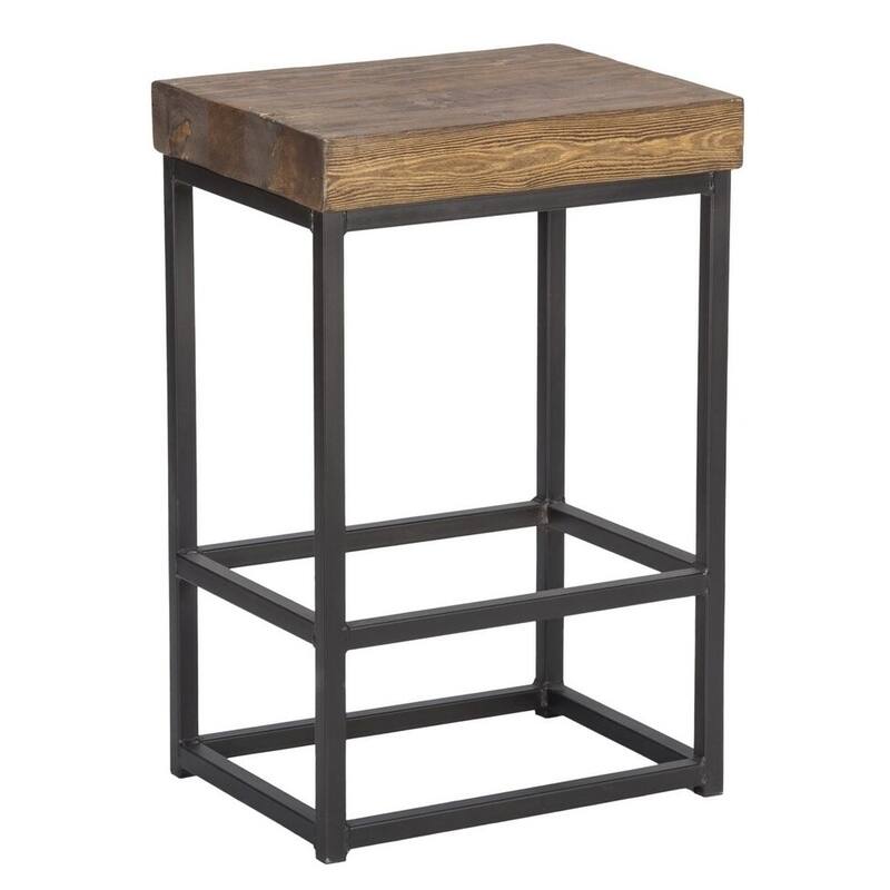 Carbon Loft Borrelli Reclaimed Wood Bar Stool