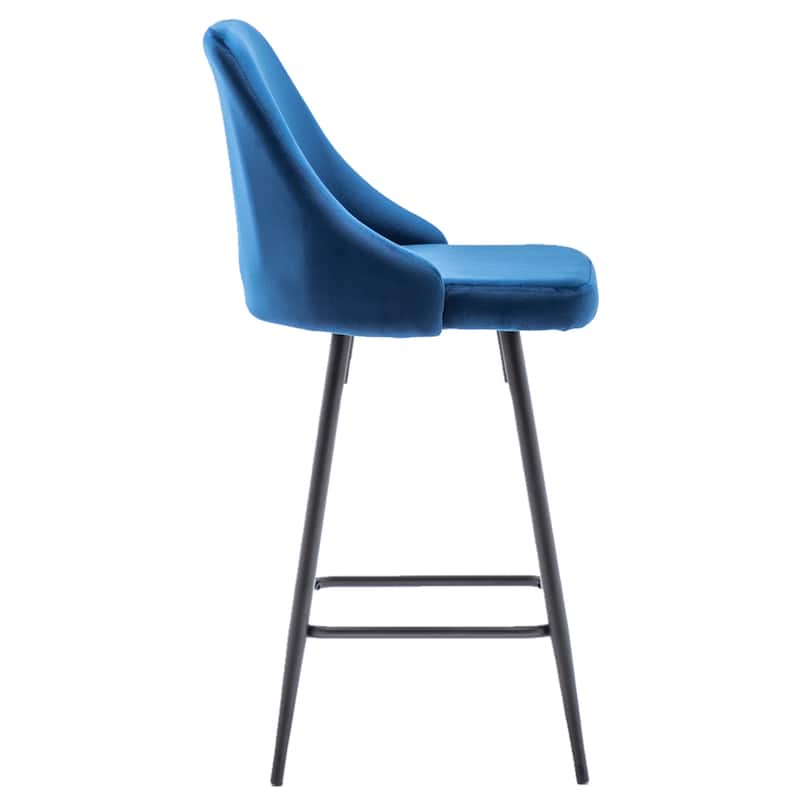 Zainab Premium Velvet Upholstered Contemporary Dining Bar Stools (Set of 2 )