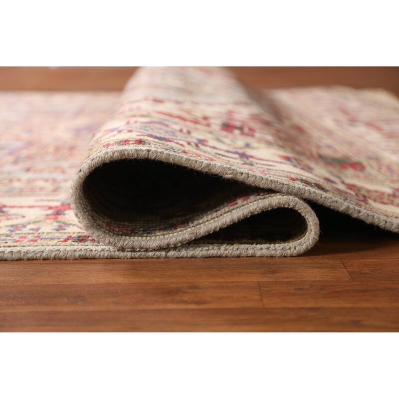 Geometric Traditional Heriz Serapi Indian Rug Handmade Wool Carpet - 7'11" x 9'10"