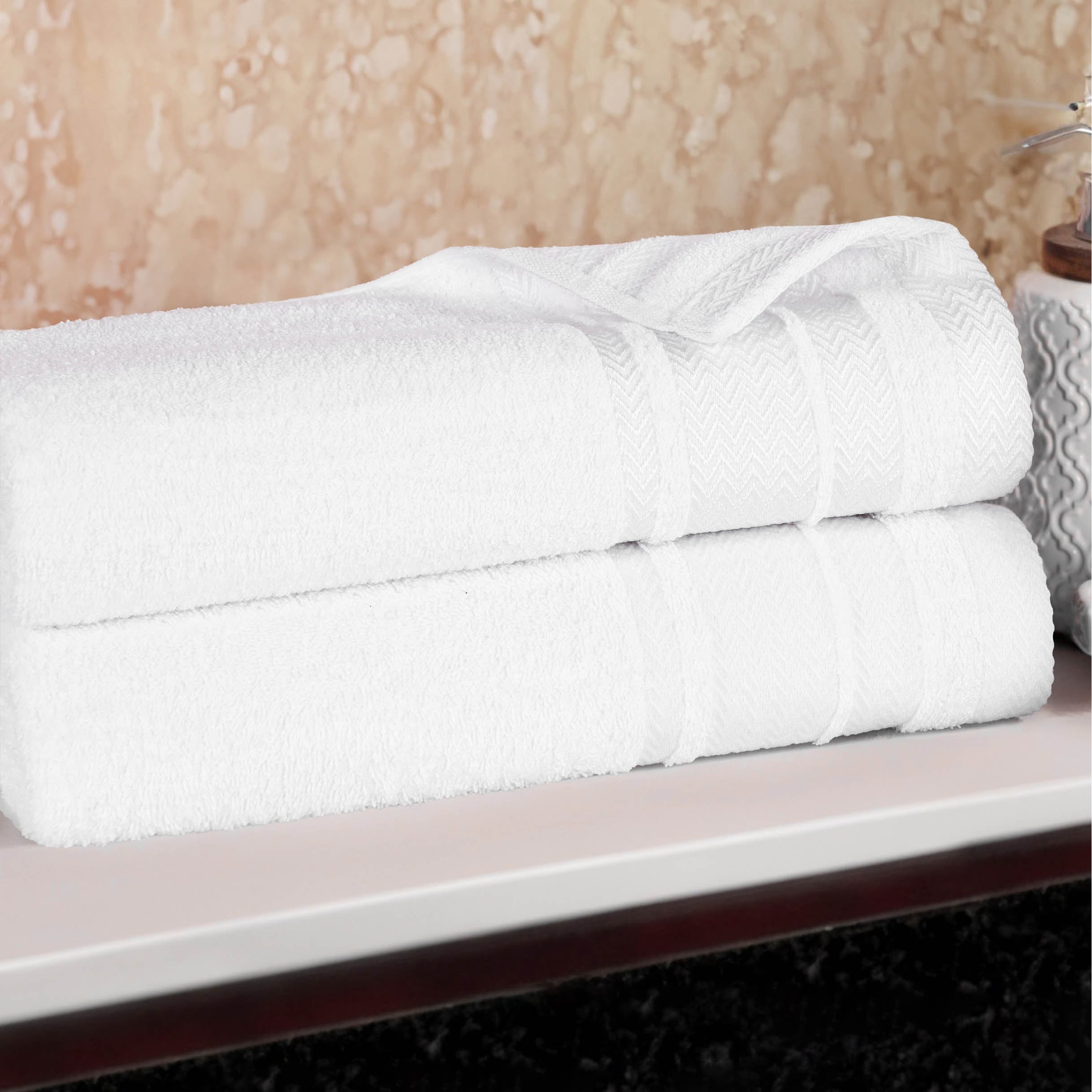 Superior Hays Cotton Absorbent Medium Weight Bath Towels, Set of 2