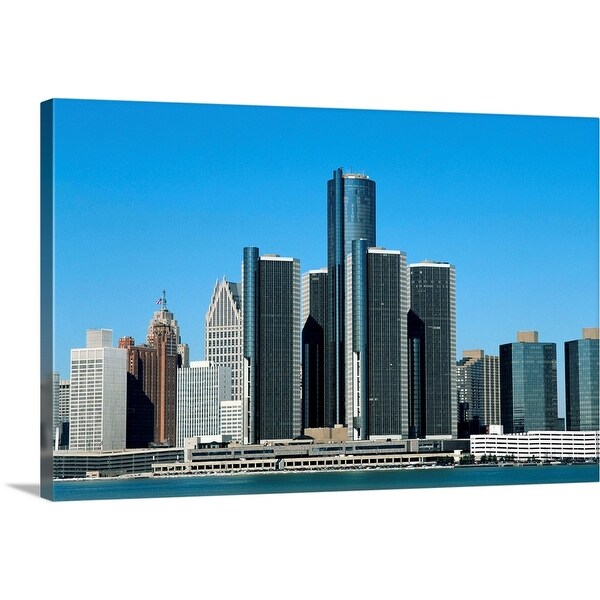 "Detroit Skyline" Canvas Wall Art - Overstock - 16478584