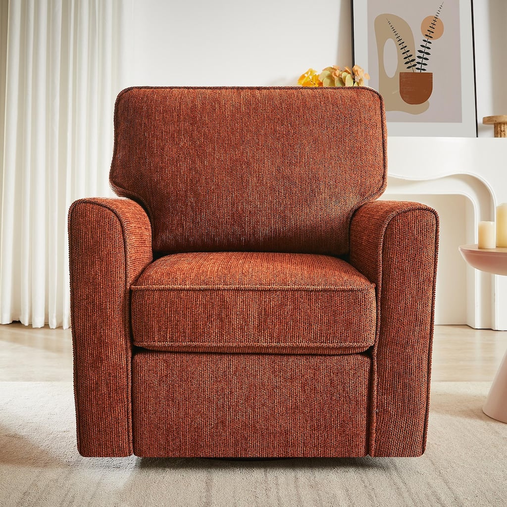 360° Swivel Chair Accent Barrel Armchair Swivel Sofa Chair with Side Pockets for Living Room, Bedroom, Office and Hotel