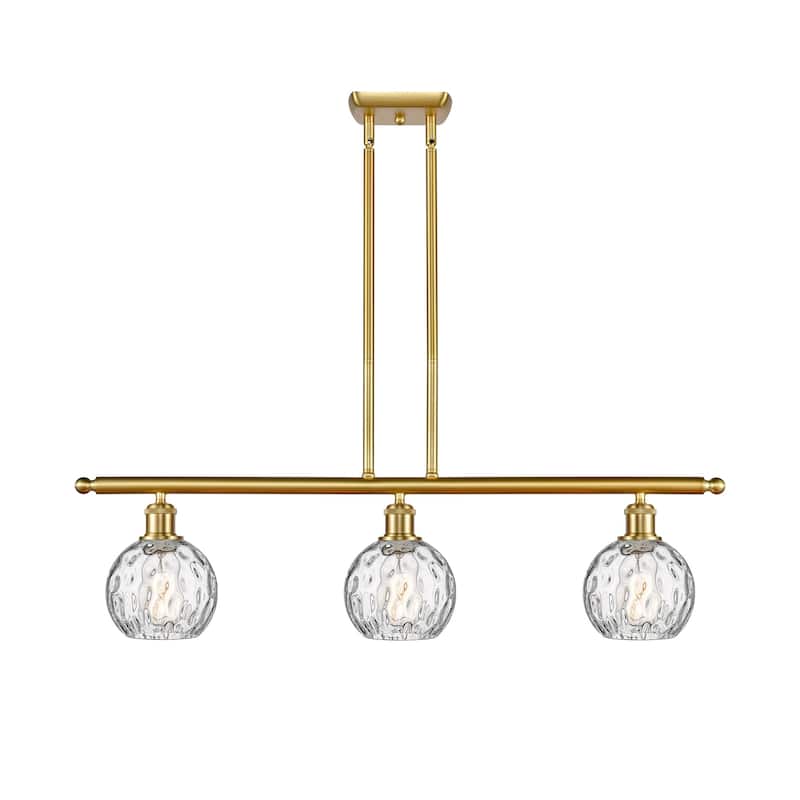 Innovations Lighting 516-3I-9-36 Athens Linear Athens 3 Light 36" Wide - Satin Gold / Clear Water Glass