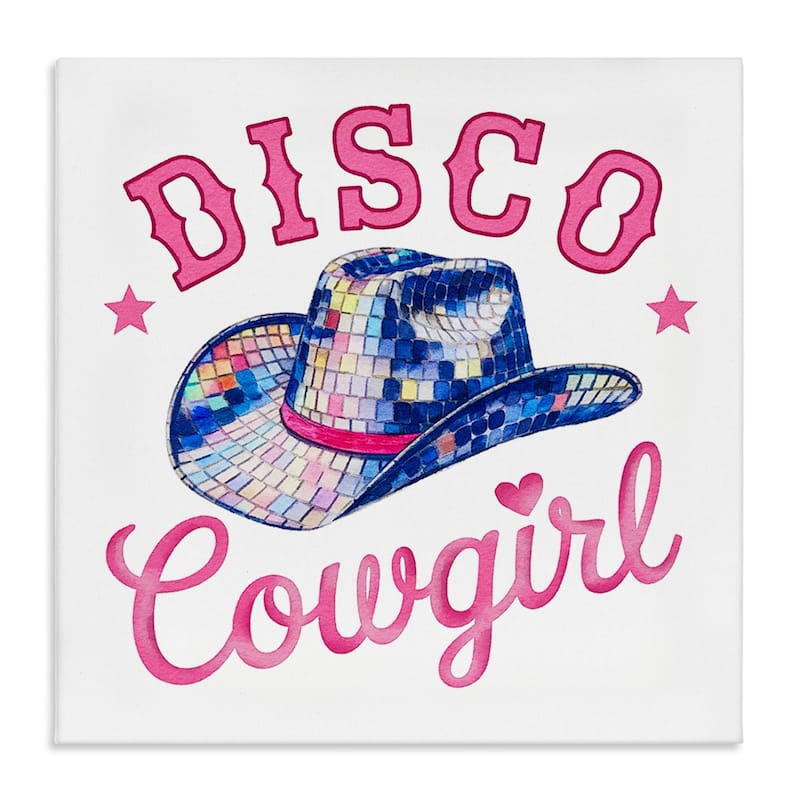 Stupell Disco Cowgirl & Hat Canvas Wall Art Design By Amanda Greenwood - 30 x 30