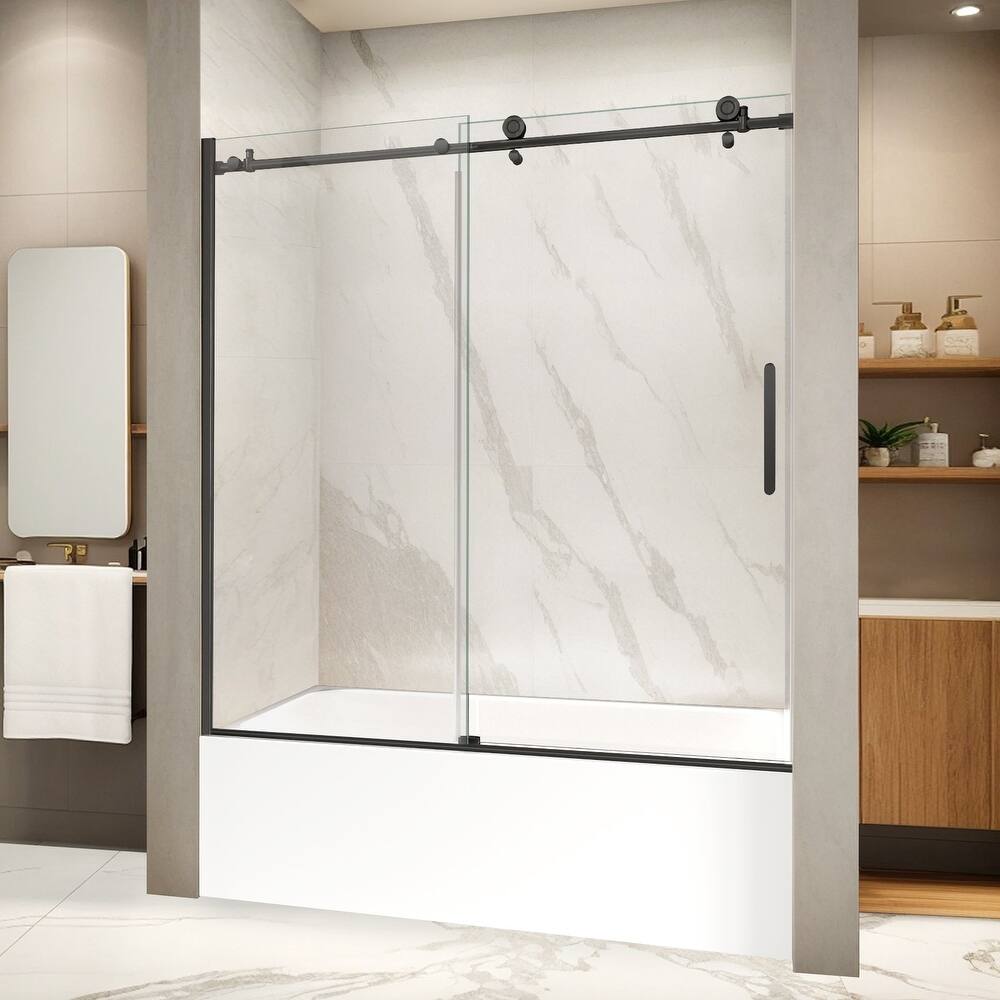 i-Homare 55 - 59 in.W x 60 in.H Tub Sliding Shower Door with Soft Closing System