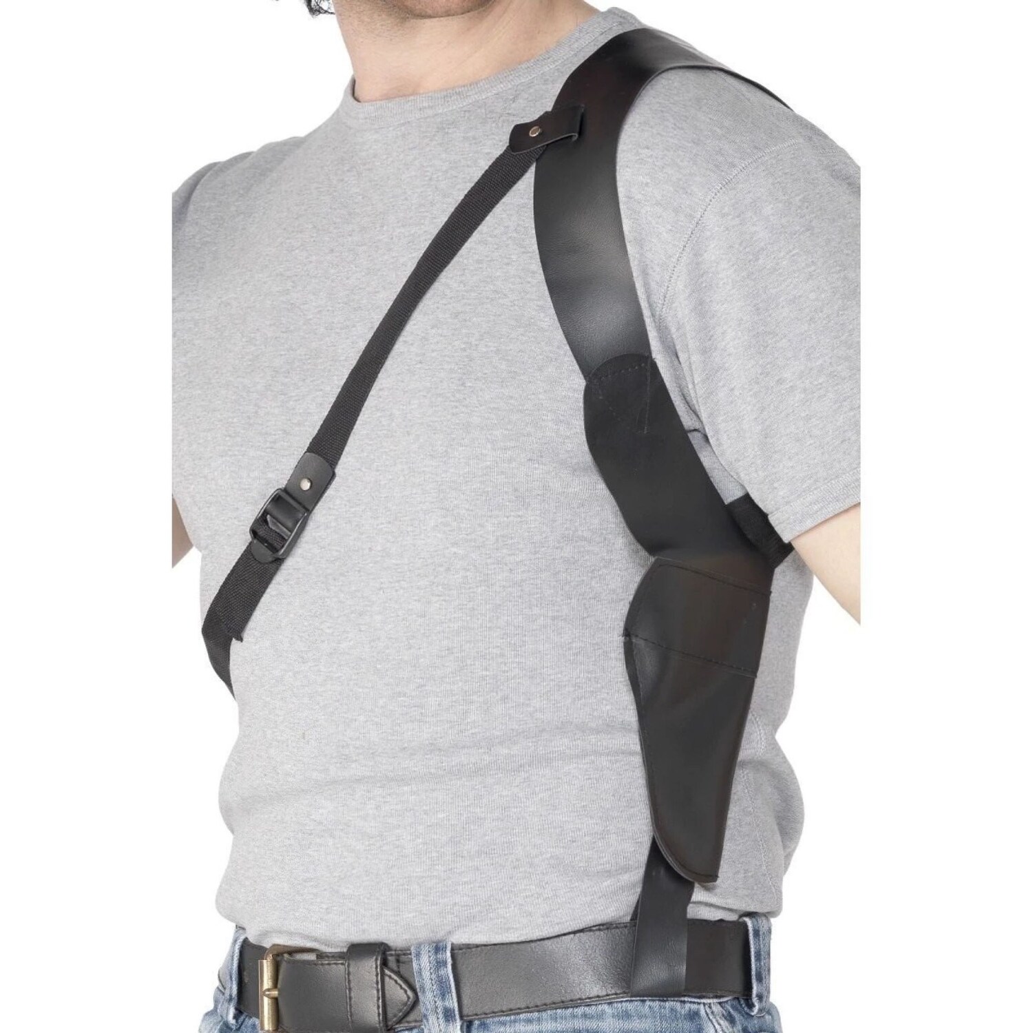 Shop 29 Black Leather Look Shoulder Unisex Adult Halloween Holster Costume Accessory One Size One Size Overstock 29184415
