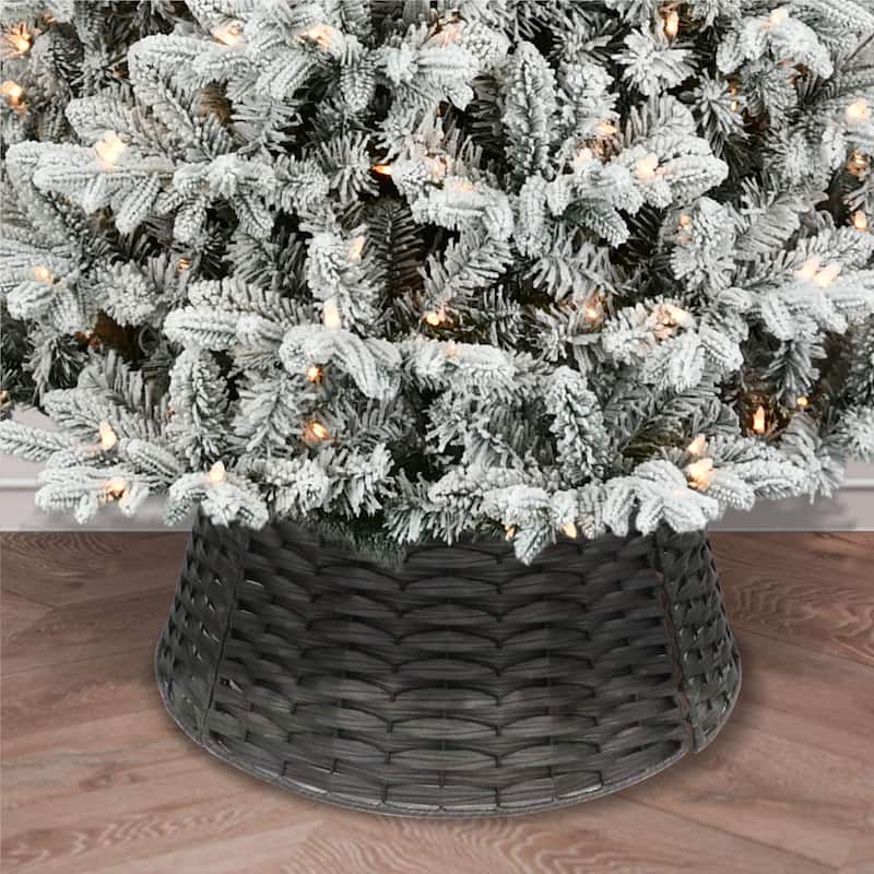 Puleo International 45" Round Christmas Tree Collar Skirt for 6' to 8' Tree - Brown