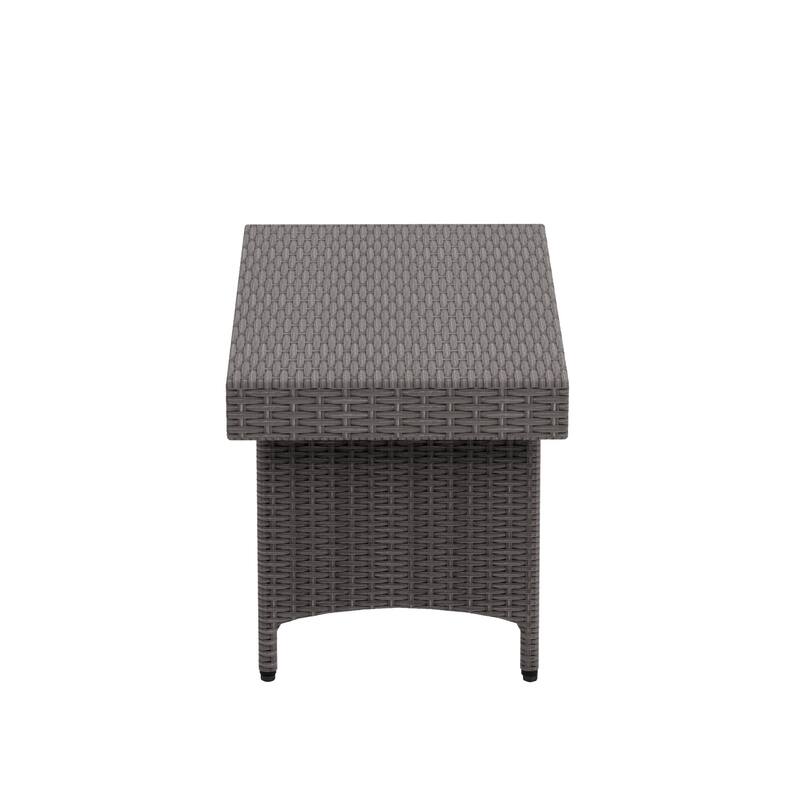 Peader Outdoor Wicker Adjustable Collapsible Folding Table