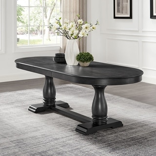 94.06 Inch Long Extendable Solid Wood Dining Table for 6 Persons - Bed ...