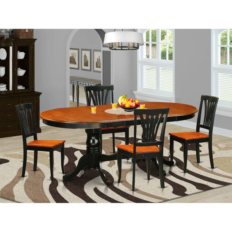 East West Furniture Dining Furniture Set Includes an Oval Table with Butterfly Leaf and Dining Chairs (Chair Seat Type Options)