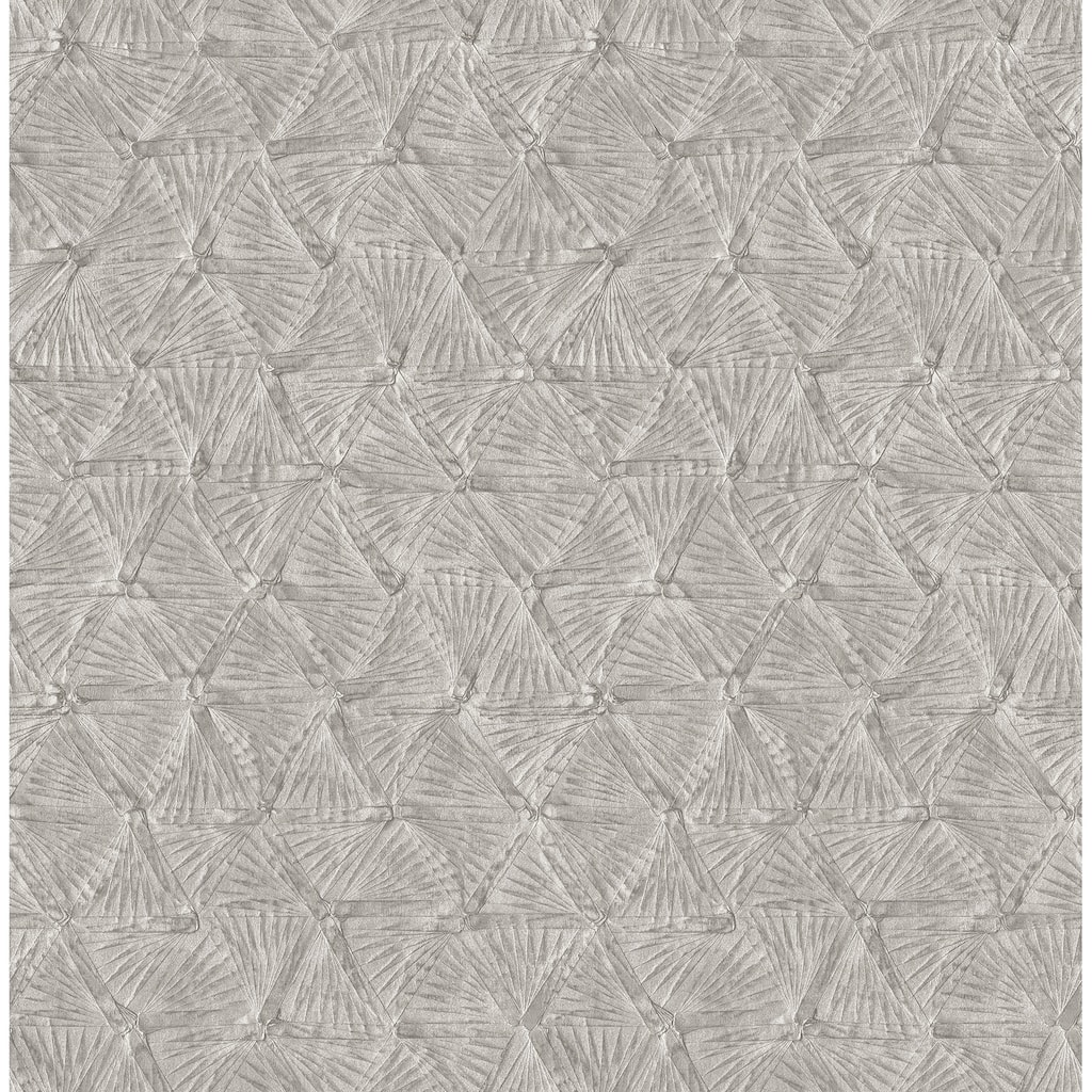 A-Street Prints Wright Pewter Textured Triangle Wallpaper - N/A