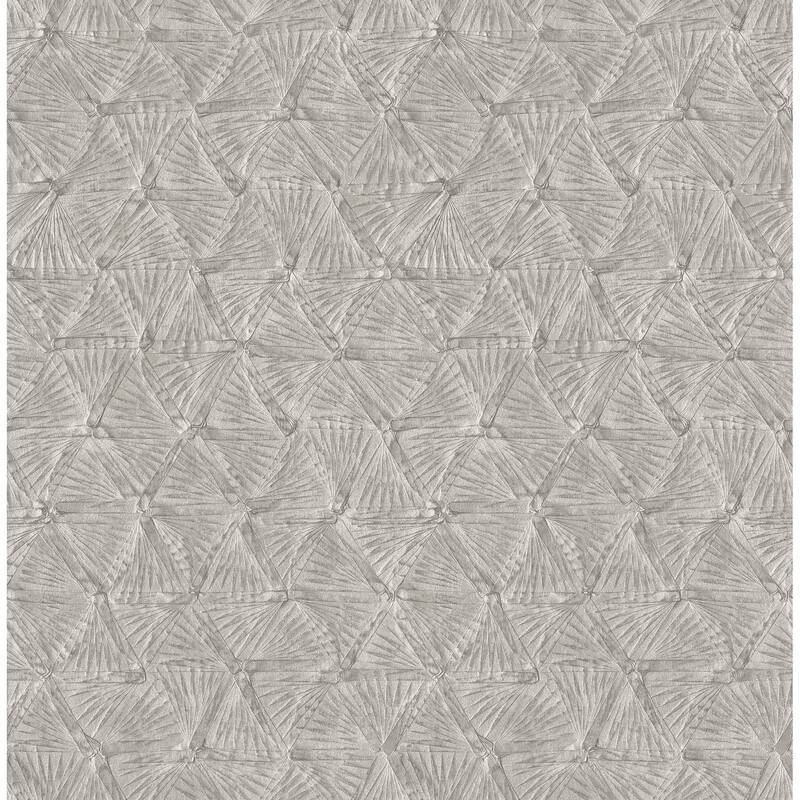 A-Street Prints Wright Pewter Textured Triangle Wallpaper - N/A