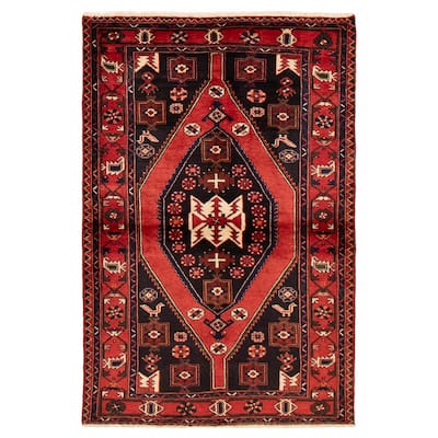 ECARPETGALLERY Hand-knotted Andelz Red Wool Rug - 4'6 x 6'8