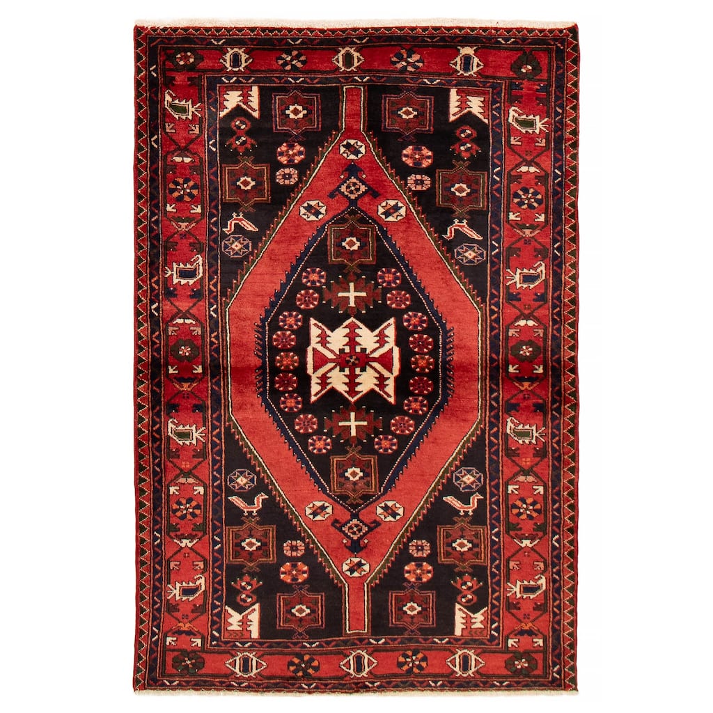 ECARPETGALLERY Hand-knotted Andelz Red Wool Rug - 4'6 x 6'8