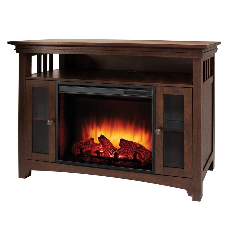 Muskoka Wyatt 48in TV Stand with Electric Fireplace in Burnished Oak