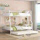 preview thumbnail 1 of 15, Full XL Over Queen Size Metal Bunk Bed with Twin Size Trundle White