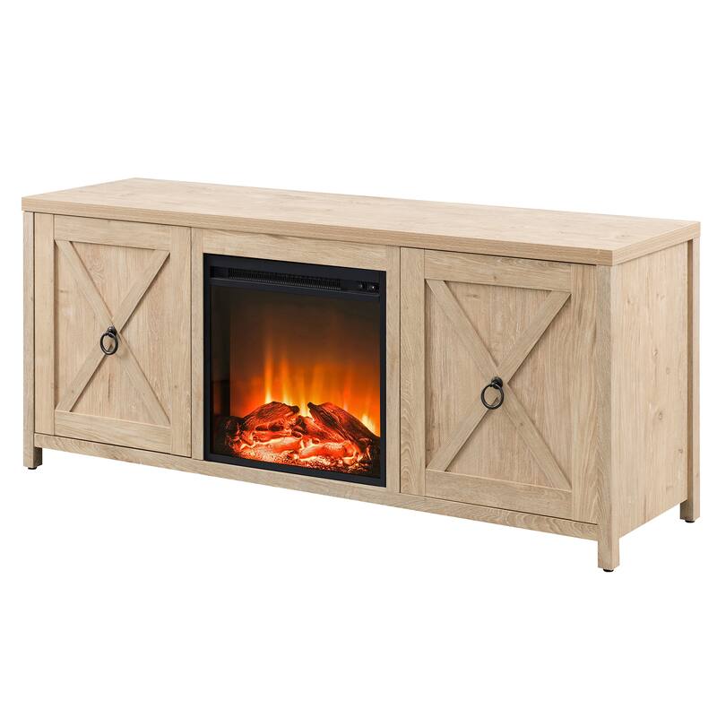 Granger 58" TV Stand with Log Fireplace Insert