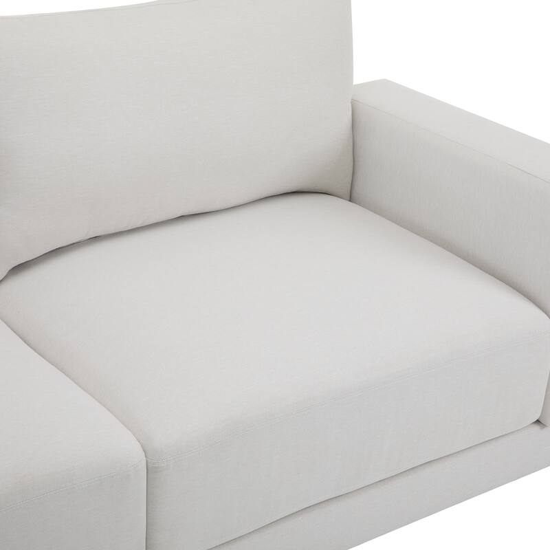 Modern Loveseat Sofa, 81 Inch Upholstered 2-Seater Couch with Square Armrests and Wooden Legs, Living Room Furniture